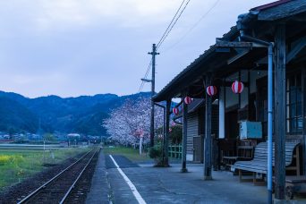 若桜鉄道・隼駅（鳥取県：2022年4月）