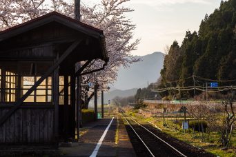 若桜鉄道・安部駅（鳥取県：2022年4月）
