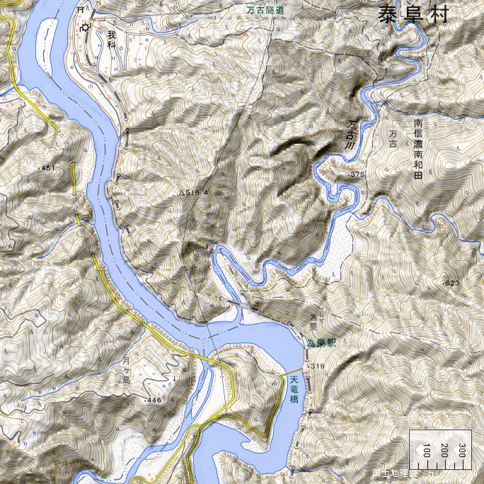 地形図：為栗駅周辺（2023年2月）