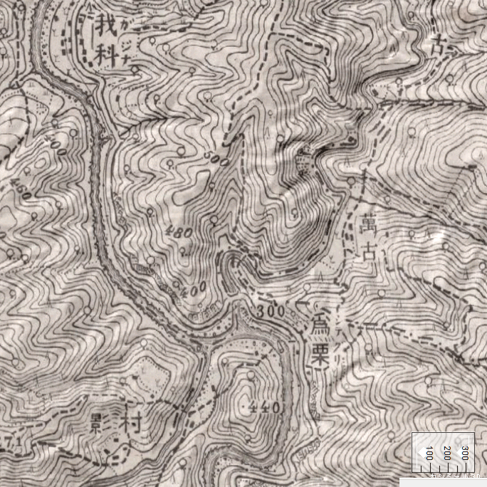旧版地形図：為栗駅周辺（1936年4月発行）　地形図：為栗駅周辺（2023年2月）