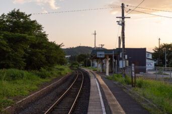 JR左沢線・羽前高松駅（山形県：2023年7月）