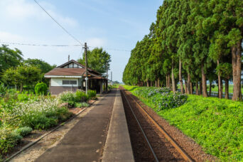 山形鉄道フラワー長井線・羽前成田駅（山形県：2023年7月）