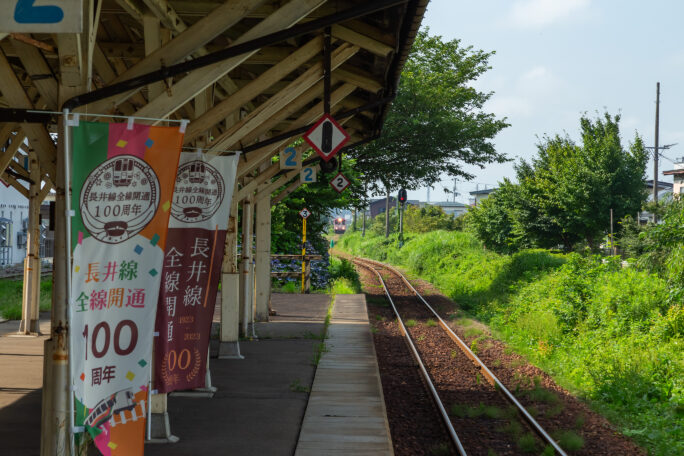 山形鉄道フラワー長井線・長井駅（山形県：2023年7月）