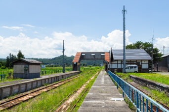 JR米坂線・羽前椿駅（山形県：2023年7月）