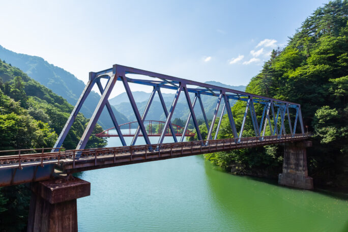 JR米坂線・第二荒川橋梁（新潟県：2023年7月）
