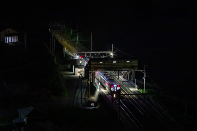 JR信越本線・青海川駅（新潟県：2023年7月）