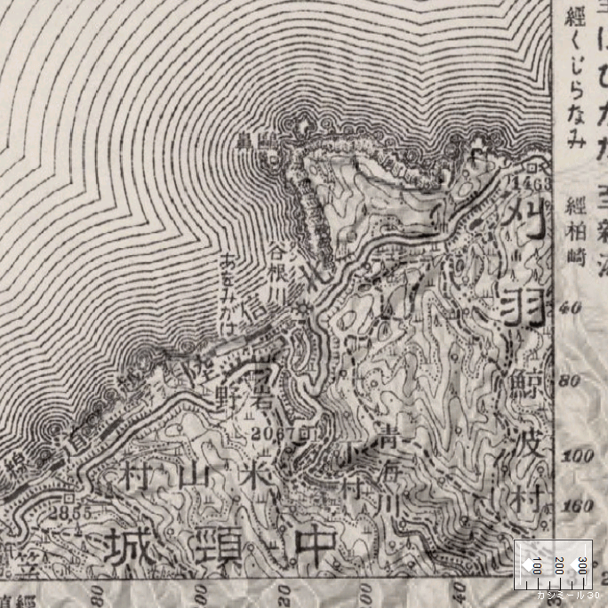 旧版地形図：青海川駅周辺（1933年10月）