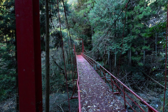 引ノ田線を歩いてきた後で見ると不動沢吊り橋も大吊橋に見える