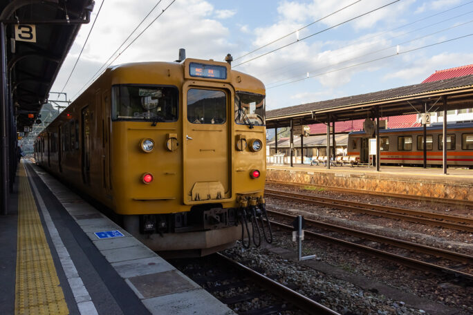 ここからは伯備線の普通列車に乗って岡山駅に出る