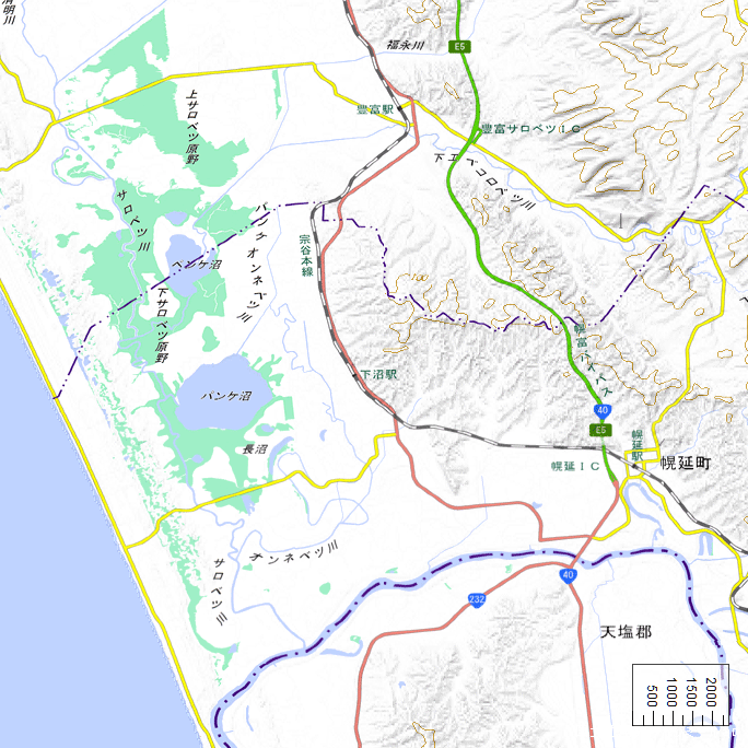 広域地形図：下沼駅周辺（2024年1月）