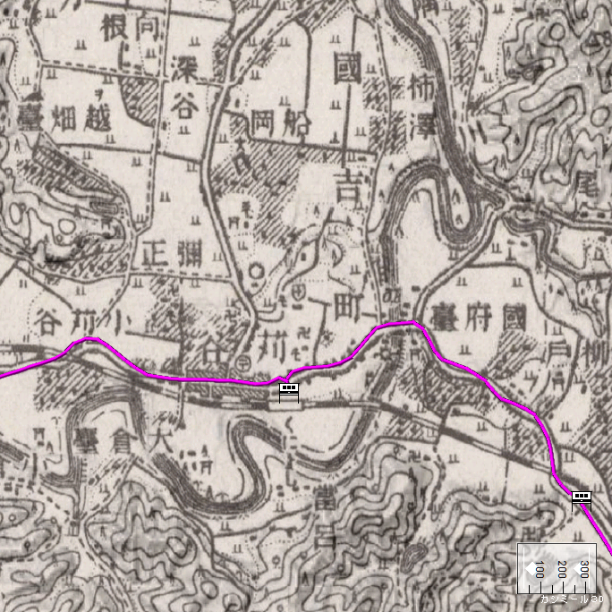 旧版地形図：国吉駅周辺（1931年修正）