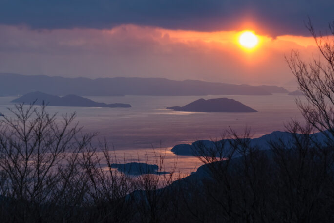 小豆島・四方指展望台から望む瀬戸内海（香川県：2024年1月）