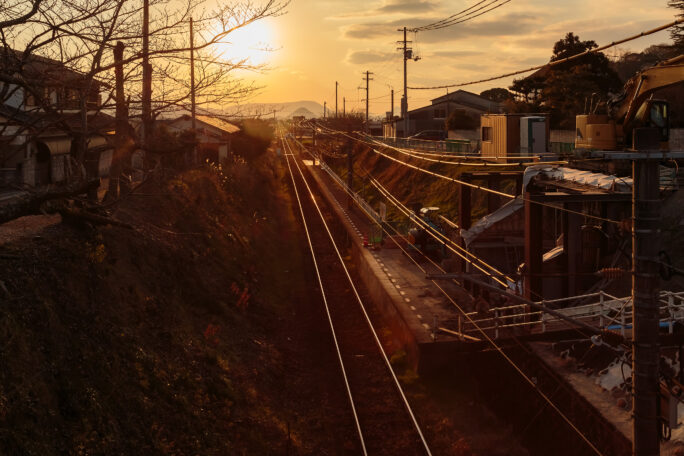高松琴平電鉄琴平線・挿頭丘駅（香川県：2024年1月）