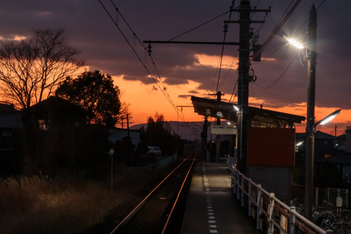 高松琴平電鉄琴平線・畑田駅（香川県：2024年1月）