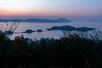 小豆島・高見山展望台から望むエンジェルロード（香川県：2024年1月）
