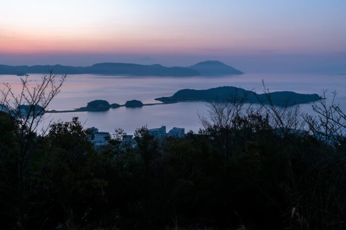 小豆島・高見山展望台から望むエンジェルロード（香川県：2024年1月）
