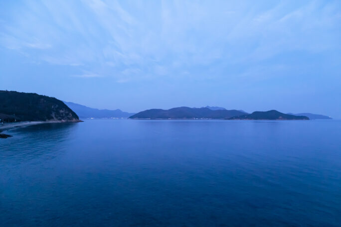 小豆島・蒲野集落付近から望む内海湾（香川県：2024年1月）