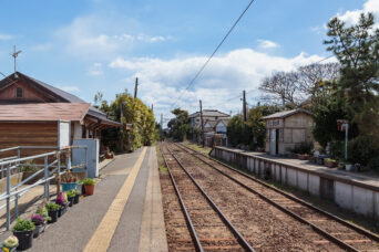 銚子電鉄鉄道線・笠上黒生駅（千葉県：2024年3月）
