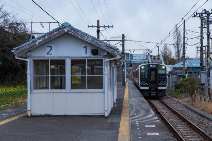 JR内房線・上総湊駅（千葉県：2024年3月）