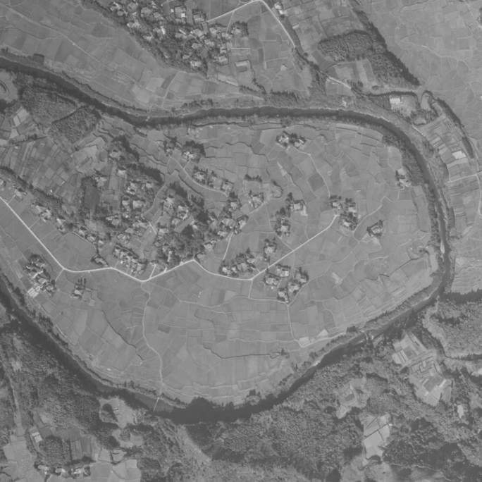 旧版空撮画像：久我原・周ヶ沢橋付近（1966年11月22日撮影）