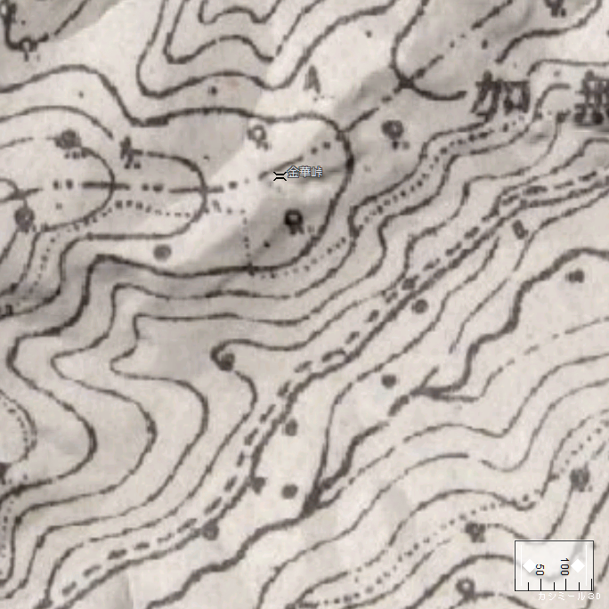 旧版詳細地形図：上金華部落周辺（1939年7月発行）詳細地形図：上金華部落周辺（2024年4月4日）