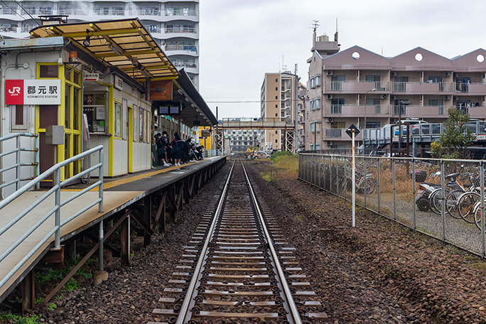 郡元駅まで来ると鹿児島市中心部の高層マンションが目立つようになる