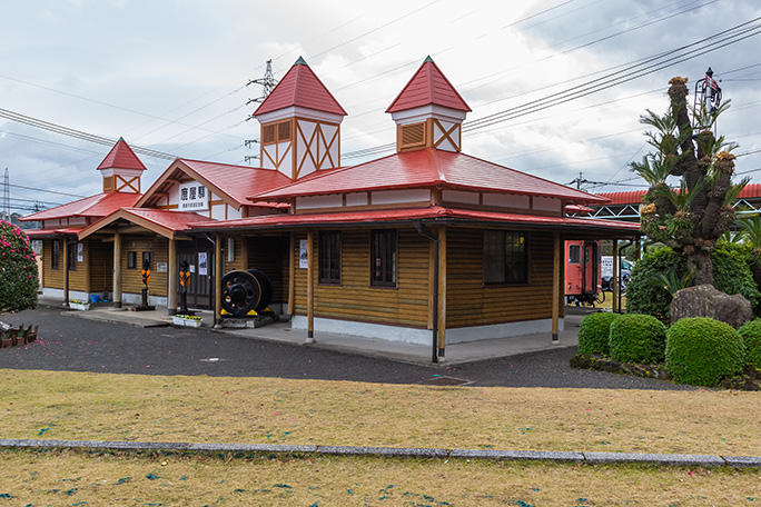 大隅線の中核駅であった鹿屋駅跡付近には記念公園が設けられていた