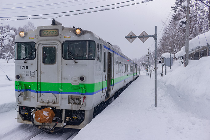 約15年半ぶりに降り立った塩狩駅は深い雪の中だった