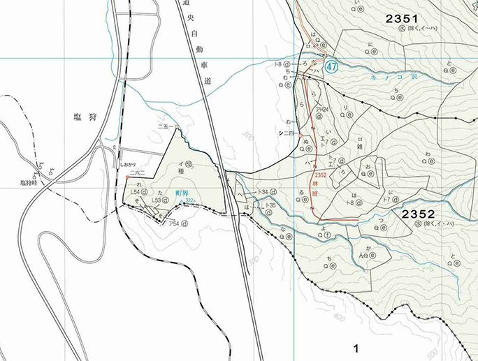 参考地図：塩狩駅周辺「施業実施計画図（上川北部15-15（和寒））」