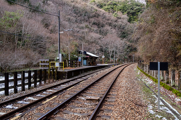 久方ぶりに戻ってきた坪尻駅には先ほどの来訪者の姿があった