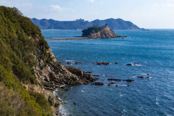 淡路島・福良付近から望む押登岬と大園島（兵庫県：2025年1月）