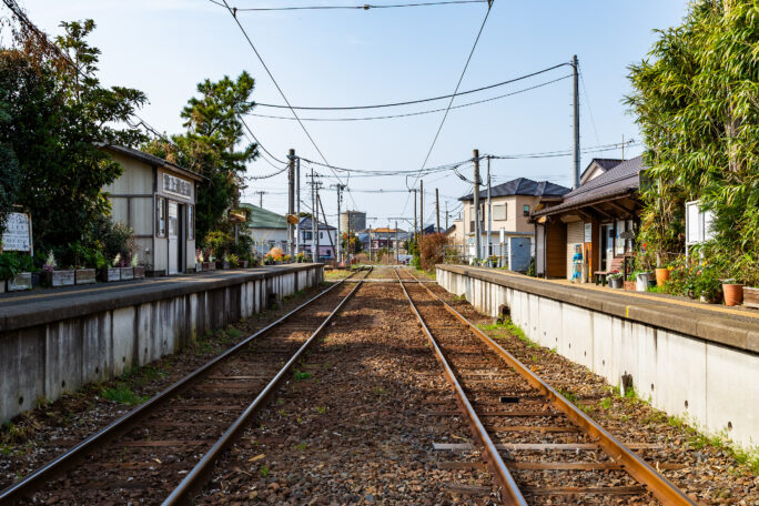銚子・銚子電鉄鉄道線・笠上黒生駅(千葉県:2025年3月)
