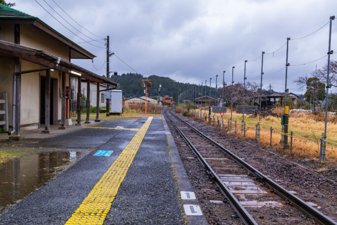 JR久留里線・小櫃駅(千葉県:2025年3月)