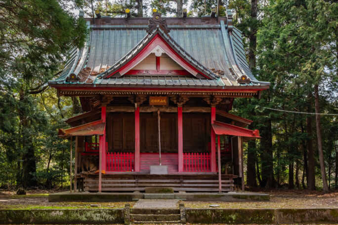 いすみ鉄道・総元~久我原間・三又大山祇神社(千葉県:2025年3月)