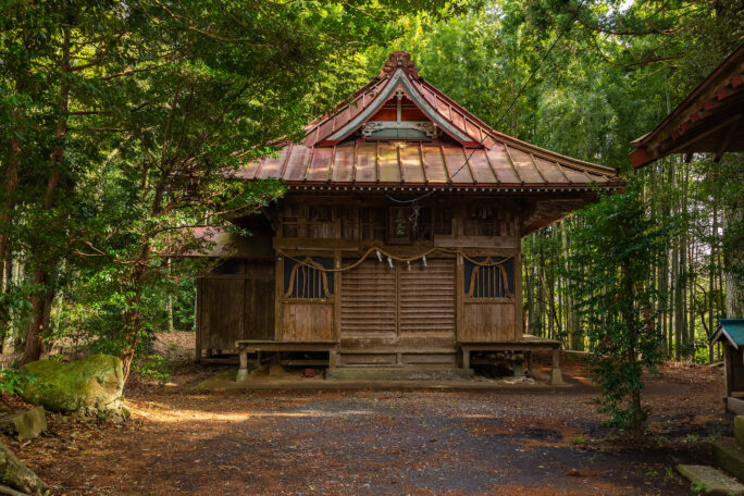 いすみ鉄道・久我原~東総元間・石祇神社(千葉県:2025年3月)