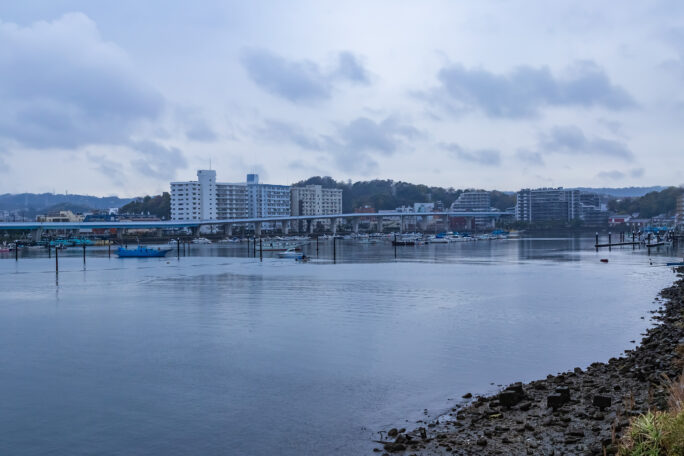 横浜シーサイドライン金沢シーサイドライン・野島公園～金沢八景間・平潟湾（神奈川県：2025年4月）