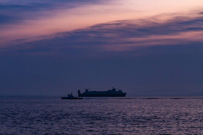 横須賀・観音崎から望む東京湾（神奈川県：2025年4月）