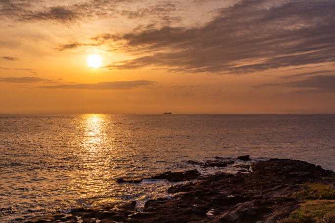 横須賀・観音崎から望む東京湾（神奈川県：2025年4月）