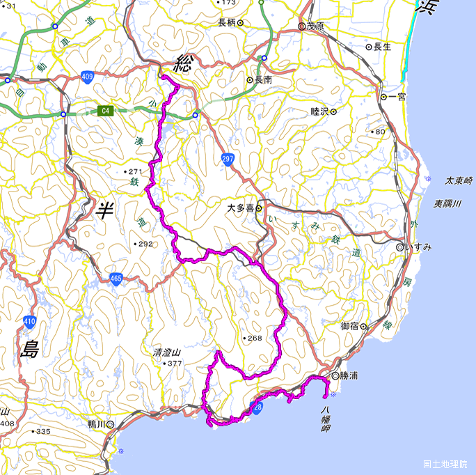 ルート図:ちゃり鉄25号4日目
