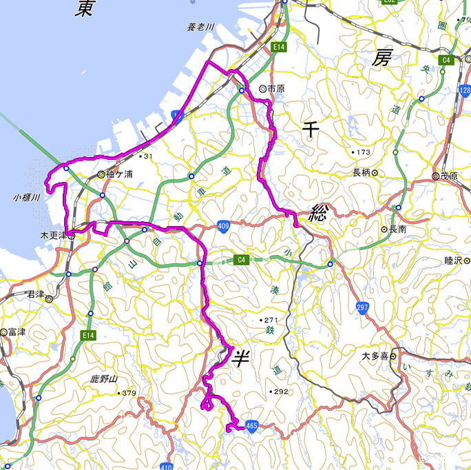 ルート図:ちゃり鉄25号5日目