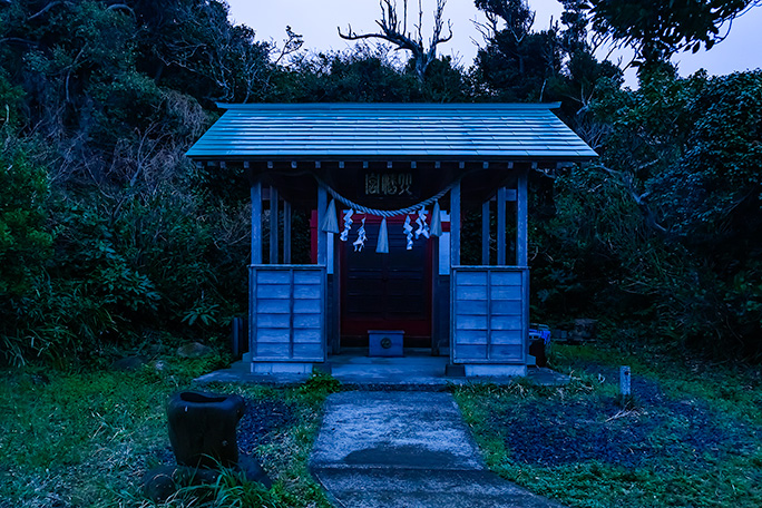 勝浦城跡に鎮座する八幡神社に参拝してこの日の旅が始まった
