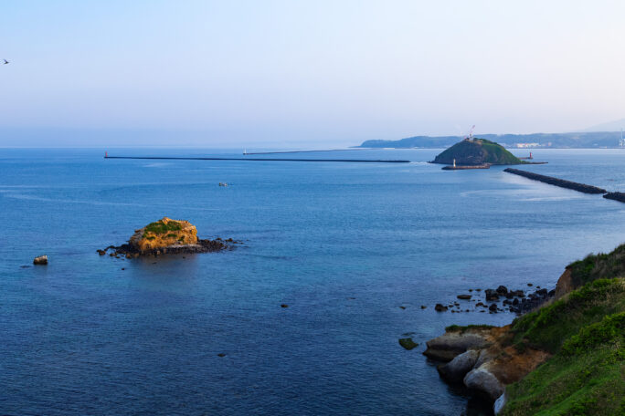 胆振・室蘭・絵鞆岬から望む大黒島とえびす島（北海道：2025年5月）