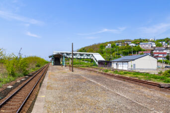 JR室蘭本線・元輪西駅(北海道:2025年5月)