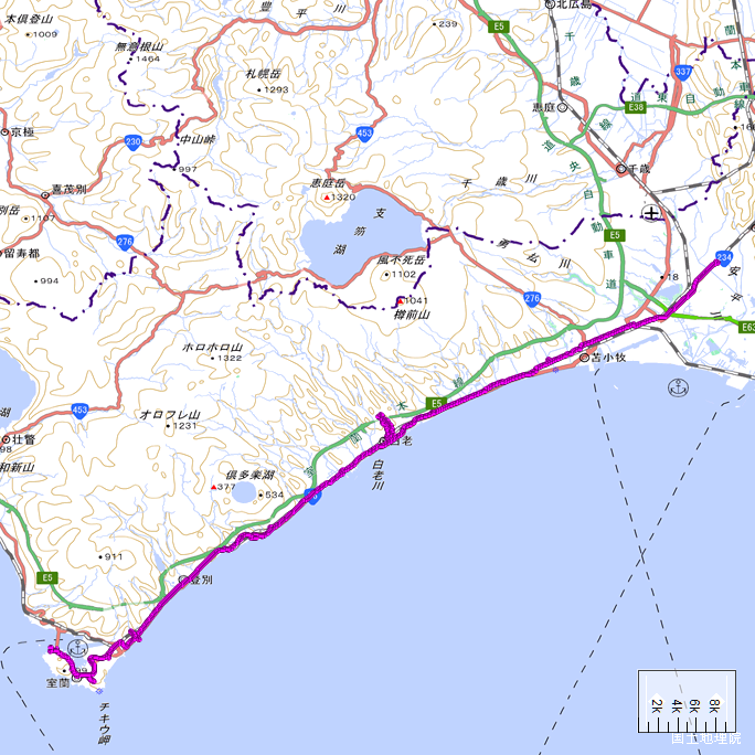 ルート図：ちゃり鉄26号5日目