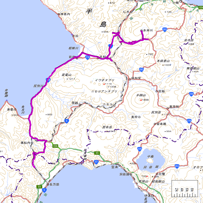 ルート図：ちゃり鉄26号9日目