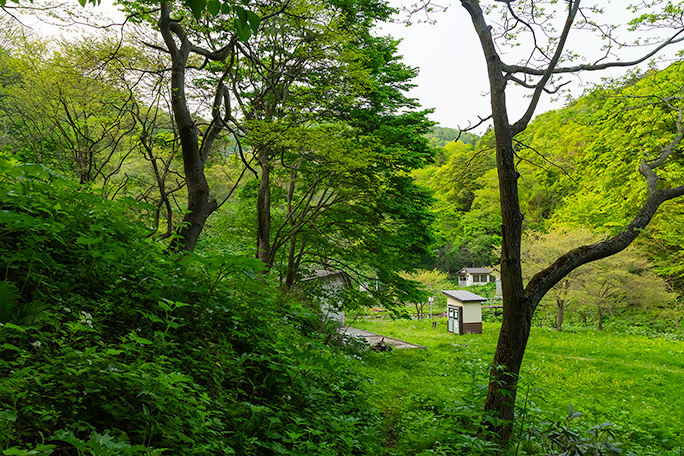 美利加浜方向から眺めた小幌駅の風景