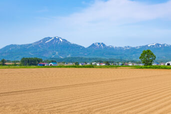 後志・倶知安・西三号線付近から望むニセコ連山（北海道：2025年6月）