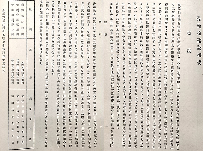 引用図：長輪線建設概要 総説「長輪線建設概要（鉄道省・1928年）」