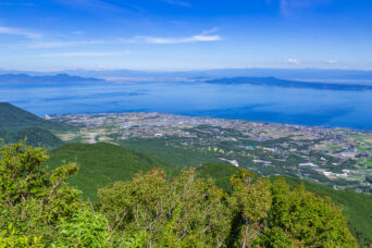 島原半島・雲仙・仁田峠第二展望所から望む有明海と熊本市街地方面(長崎県:2025年7月)
