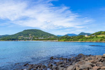 島原半島・南島原・瀬詰崎付近から望む白浜海岸(長崎県:2025年7月)
